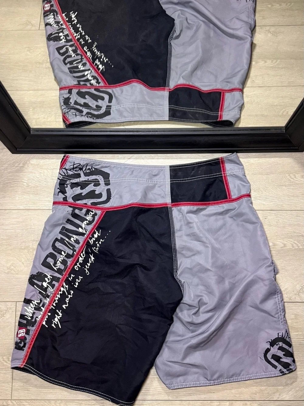 Vintage 1990s Billabong SpellOut Checkered Board Swimming Shorts